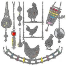 Jouets pour poules Jouet pour poules Xylophone pour poules Jouets pour poules Pont pour poules Jouets pour poules à picorer Jouets pour poules à