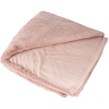 Joy - plaid - 150x200cm - en fausse fourrure - rose