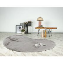 Lisa Design - Joy - tapis organique - fausse fourrure - gris