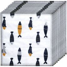20 torchons de cuisine en coton 'poisson' - 30x30 cm - Multicolore - Joybos