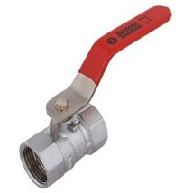 JS Kugelhahn DN10 3/8" Edelstahlgriff rot Baulänge 41mm schwer matt chrom