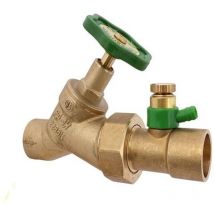 Schlösser Armaturen – JS Schrägsitzventil DN20 mit Entleerung, Lötverschraubung 18mm, steigende Spindel