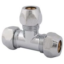 Js T-stueck M. 3 Quetschverschr. Dn12,1/2"x12mm,verchromt