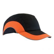 JSP - ABR000-00N-500 Hardcap A1+/Bump Cap 7cm Long Peak Black/Hi-Vis Orange