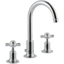 Just Taps Plus - jtp Grosvenor 3-Hole Basin Mixer Tap Pinch Handle - Chrome