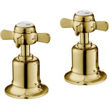 Just Taps Plus - jtp Grosvenor Pinch Panel Valves Pair - Antique Brass