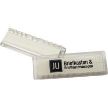 JU - Namensschild für Briefkästen 67x22mm Plexiglas Namensschild für Hausbrieffachanlagen + Paketkästen