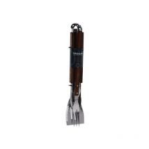 NON - Juego 3 accesorios barbacoa mango madera - talla