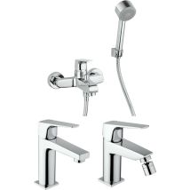 Piralla - Paquete completo de grifería de baño, bañera, lavabo, bidé Iceberg KITICE7CR