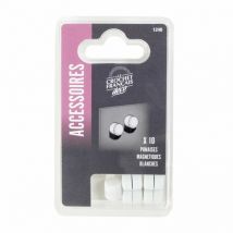 Le Crochet Francais - Juego de 10 chinchetas blancas Diam.10 mm Centrale Brico
