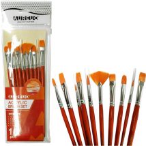 Juego de 10 pinceles artísticos Phoenix mix para pinturas, pincel abanico