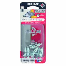 Red Head - Juego de 10 tacos y tornillos de expansión klix KXC410 Diam.8 x L.23 mm