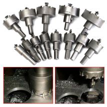 Dpzo - Juego de 13 brocas de corona, brocas de carburo de tungsteno tct de acero inoxidable de 16 mm y 53 mm, brocas para herramientas de metal,