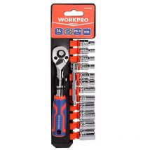 Workpro - Juego de 14 Llaves de Vaso para Llave Carraca 1/4' 21137