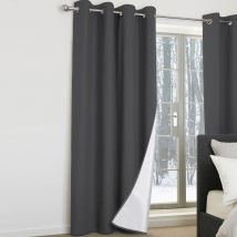 Lote de 2 cortinas térmicas gris marengo 135x240 cm