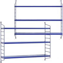 [en.casa] - Juego de 2 estanterías de pared Strängnäs acero 50x60x15 cm - Azul