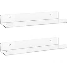 Aafgvc - Juego de 2 estantes de pared flotantes invisibles de acrílico. Ideales para habitación infantil, librería, especias y baño. Ideales para