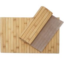 HHG - Juego de 2 estantes reposabrazos 680, estante flexible para sofá Butler, bambú flexible 45x30cm