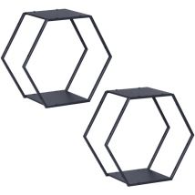 [en.casa] - Juego de 2 estantes Tand metal 32x37x19cm - Negro