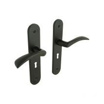 Chrisligne - Juego de 2 manillas de puerta Azur con entrada con llave aluminio, distancia entre ejes 165 mm