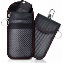 Ontway - Juego de 2 mini fundas portátiles para llaveros de coche, funda para llaveros de coche, funda con bloqueo de llave sin llave, protección