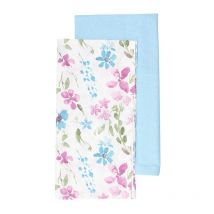 Tognana - Juego de 2 paños de cocina línea Alma de algodón azul claro