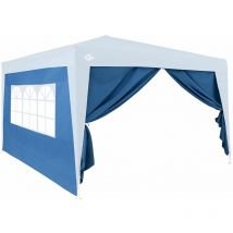Juego de 2 paredes laterales para Pabellón con Ventana y cremallera Colocación rápida Impermeables Azul