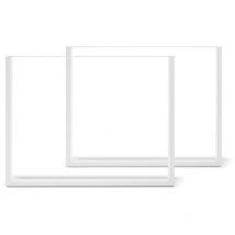 Frankystar - Juego de 2 patas para mesas - forma quadrada - blanco
