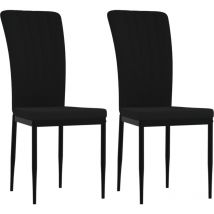 Décoshop26 - Juego de 2 sillas de cocina comedor en tela terciopelo negro estructura de hierro DEC025562