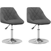Juego de 2 sillas de comedor asiento giratorio regulable en altura en terciopelo gris oscuro base de acero DEC025255