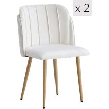 Nordlys - Set 2 sillas escandinavas con patas de acero beige