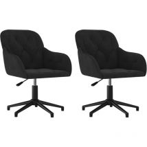 Décoshop26 - Juego de 2 sillas de comedor oficina asiento giratorio regulable en altura en terciopelo negro DEC025293