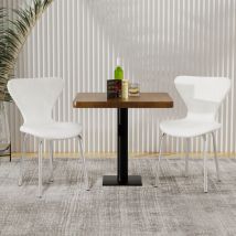 Juego de 2 sillas de comedor terciopelo patas metálicas para salón cocina Blanco