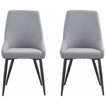 Juego de 2 sillas de tela 'Lyne' - Gris