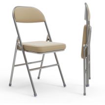 Juego de 2 Sillas Plegabless Acolchada - Amarillo claro
