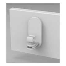 Juego de 2 soportes sin taladrar barra de cristal Ventana pequeña, 10 mm blanco mate Centrale Brico