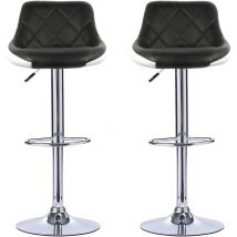 Juego de 2 taburetes de bar con asiento bien acolchado, taburetes de cuero artificial