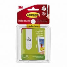 Command - Juego de 24 tiras adhesivas para placas blancas