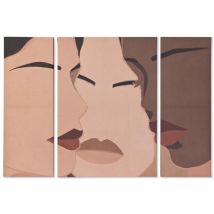 Dkd Home Decor - Juego de 3 cuadros escandinavo mujeres 140 x 3,8 x 100 cm