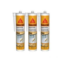 Sika - Juego de 3 selladores de silicona para mampostería Seal-184 - Beige - 300ml