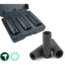 Juego de 3 vasos de impacto largos, hexagonales (6 caras) 78mm