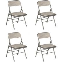 Chleby - Juego de 4 Cómoda sillas Plegables de Tela - Beige