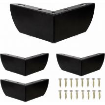 Juego de 4 Patas para Muebles Modernos 55mm Pies de Metal con Tornillos para Mesa Sofa Armario - Negro