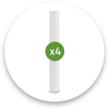 Casanoov - Juego de 4 postes de aluminio eifel 15x15 Al.166cm - Blanco mate