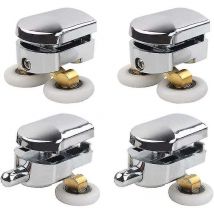 Umnuou - Juego de 4 rodillos de ducha de 23 mm para ducha corredera, rodillos de repuesto, ruedas superiores e inferiores