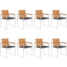 The Living Store - Furniture Limited - Sillas de jardín y cojines 8 unidades madera