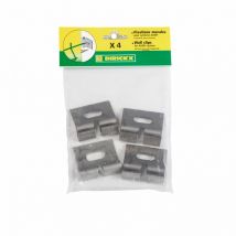 Dirickx - Juego de 4 clips de pared para fijar Axor de acero inoxidable gris, Al.2 x An.12 x P.9 cm