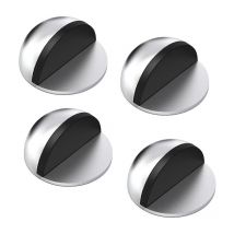 Juego de 4 topes de puerta de acero inoxidable con protectores de goma. Adhesivo para todo tipo de suelos.