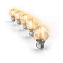 Juego de 5 cálidas bombillas blancas vintage para la guirnalda del jardín PACK5RFDV400PA - Xanlite