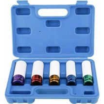 Drive - Juego de 5 vasos de impacto para llantas Metric de pared extrafina, tamaño 15, 17, 19, 21, 22 mm,